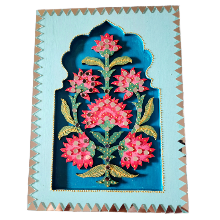 Rajwadi hand painted Jharokha wall decor