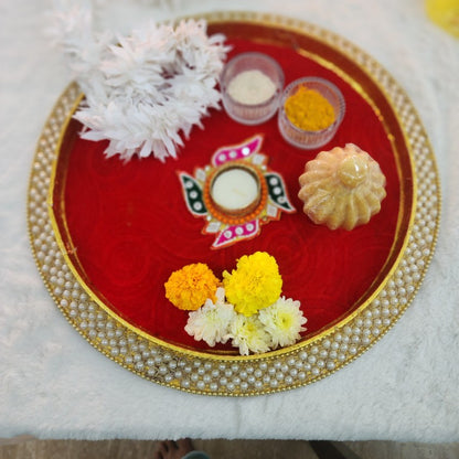 Swastik Thread Work Diya - Tea Light Holder set of 4