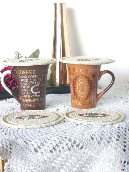 Evil Eye Beaded Coaster Set of 4