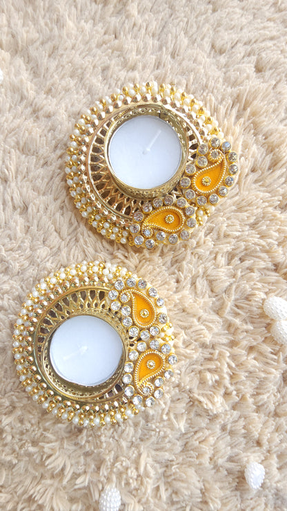 Paisley Tea Light Holder / Diya Set Of 2